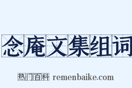 念庵文集组词是什么意思的图片